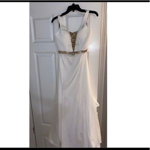 Off white & gold prom/Mardi Gras dress